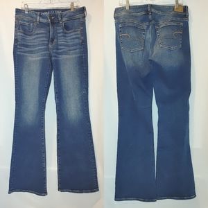 American Eagle 12L Kick Boot Tall Medium Wash